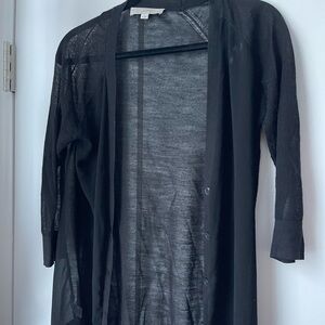LOFT Black Sheer Cardigan